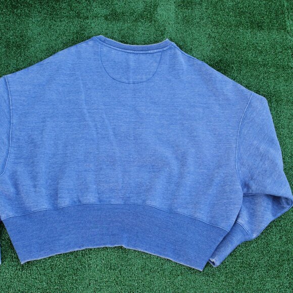 💙❤️University of Kansas Jayhawks Oversized Waist-Length Crewneck Sweatshirt - Picture 4 of 4